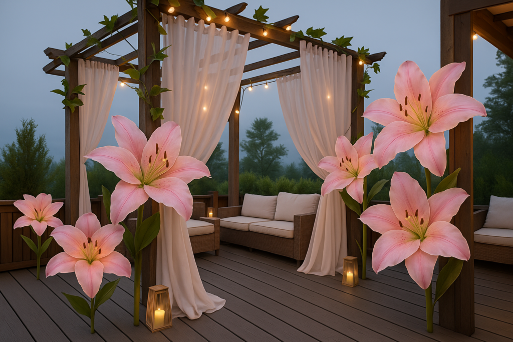 Pink lilies and romance