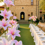 Pink lily wedding