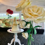 Wedding cake with big roses
