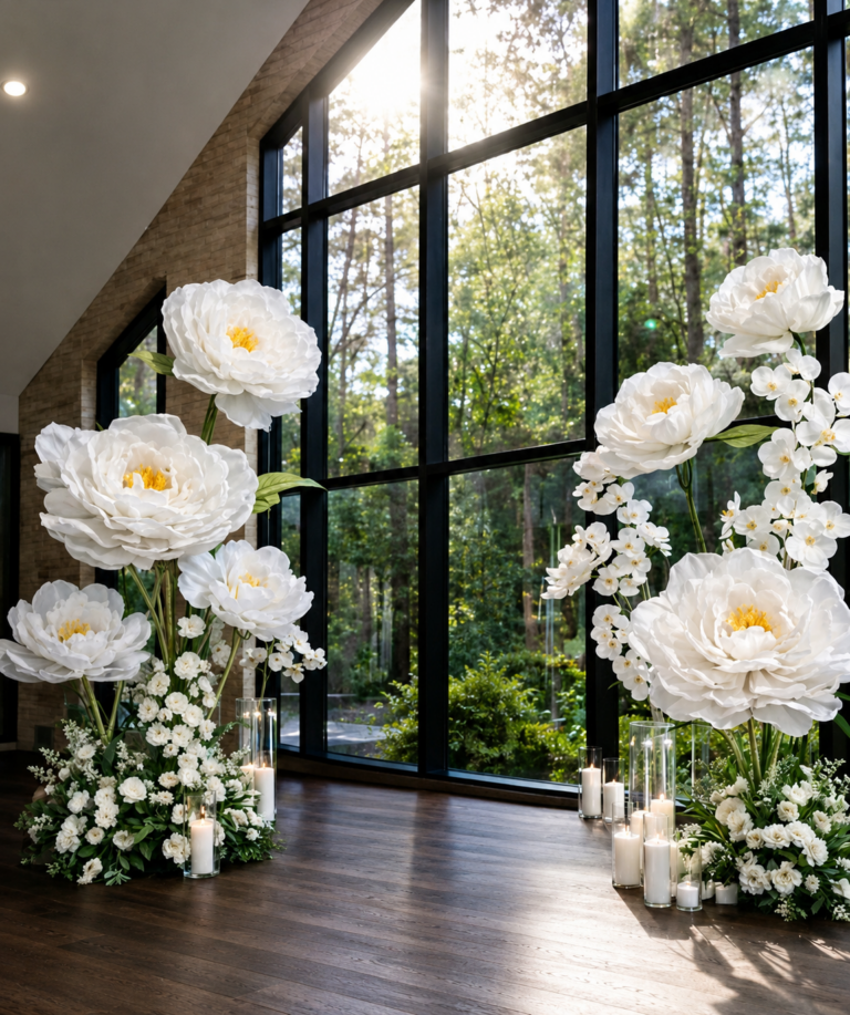 White wedding entrance